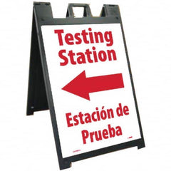 NMC - "Testing Station", 25" Wide x 45" High, Plastic Safety Sign - All Tool & Supply