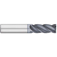 Corner Radius End Mill: 5/16″ Dia, 13/16″ LOC, 0.06″ Radius, 4 Flutes, Solid Carbide 2-1/2″ OAL, 5/16″ Shank Dia, 38 ° Helix, AlCromax Coated, Corner Radius End, Centercutting