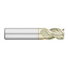 Corner Radius End Mill: 1/8″ Dia, 1/4″ LOC, 0.01″ Radius, 3 Flutes, Solid Carbide 1-1/2″ OAL, 1/8″ Shank Dia, 45 ° Helix, ZrN Coated, Corner Radius End, Centercutting