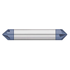 Chamfer Mill: 4 Flutes, Solid Carbide 2″ OAL, 1/8″ Shank Dia, AlTiN Coated