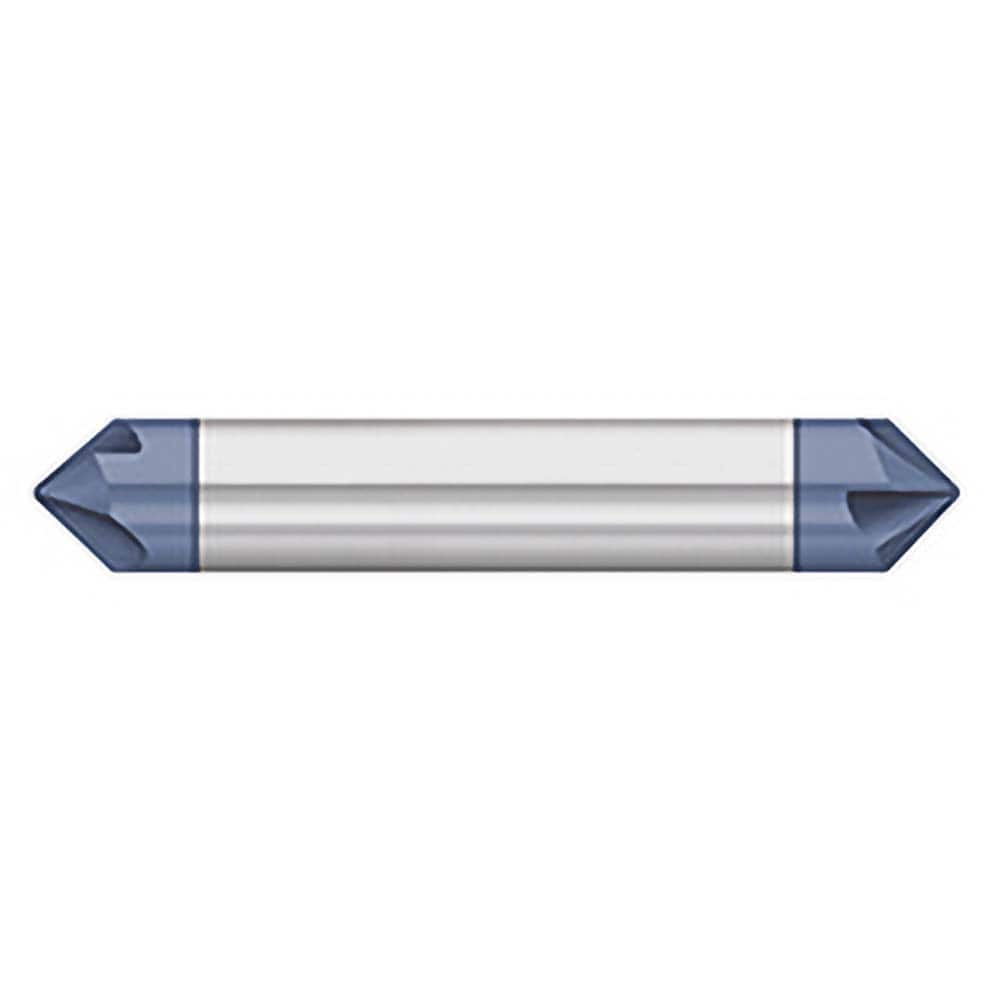 Titan USA - Chamfer Mills; Cutter Head Diameter (Inch): 1/4 ; Included Angle B: 49 ; Included Angle A: 82 ; Chamfer Mill Material: Solid Carbide ; Chamfer Mill Finish/Coating: AlTiN ; Overall Length (Inch): 2-1/2