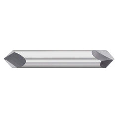 Titan USA - Chamfer Mills; Cutter Head Diameter (Inch): 1/2 ; Included Angle B: 49 ; Included Angle A: 82 ; Chamfer Mill Material: Solid Carbide ; Chamfer Mill Finish/Coating: Uncoated ; Overall Length (Inch): 3 - Exact Industrial Supply