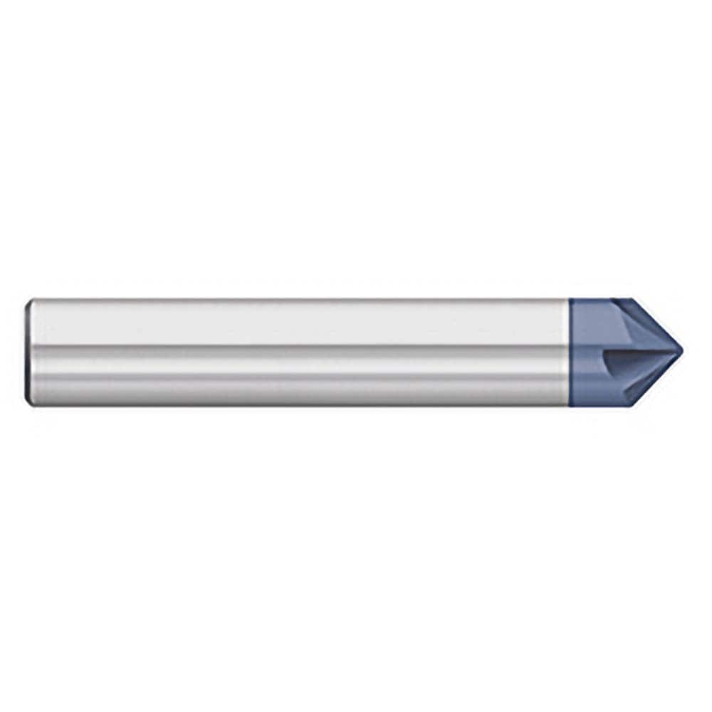 Titan USA - Chamfer Mills; Cutter Head Diameter (Inch): 1/2 ; Included Angle B: 49 ; Included Angle A: 82 ; Chamfer Mill Material: Solid Carbide ; Chamfer Mill Finish/Coating: AlTiN ; Overall Length (Inch): 3 - Exact Industrial Supply