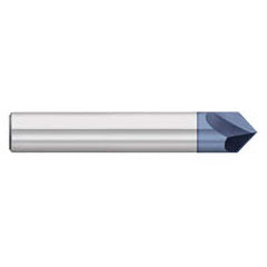 Titan USA - Chamfer Mills; Cutter Head Diameter (Inch): 1/8 ; Included Angle B: 40 ; Included Angle A: 100 ; Chamfer Mill Material: Solid Carbide ; Chamfer Mill Finish/Coating: AlTiN ; Overall Length (Inch): 1-1/2 - Exact Industrial Supply