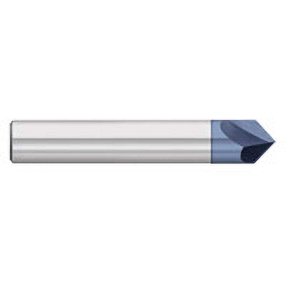 Titan USA - Chamfer Mills; Cutter Head Diameter (Inch): 1/8 ; Included Angle B: 60 ; Included Angle A: 60 ; Chamfer Mill Material: Solid Carbide ; Chamfer Mill Finish/Coating: AlTiN ; Overall Length (Inch): 1-1/2 - Exact Industrial Supply