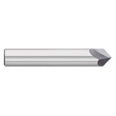 Titan USA - Chamfer Mills; Cutter Head Diameter (Inch): 3/8 ; Included Angle B: 49 ; Included Angle A: 82 ; Chamfer Mill Material: Solid Carbide ; Chamfer Mill Finish/Coating: Uncoated ; Overall Length (Inch): 2-1/2 - Exact Industrial Supply