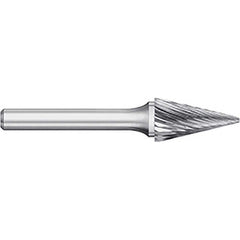 Titan USA - Burrs; Head Shape: Cone ; Industry Specification: SM-5 ; Tooth Style: Single Cut ; Cutting Diameter (Inch): 1/2 ; Cutting Diameter (Decimal Inch): 0.5000 ; Shank Diameter (Inch): 1/4 - Exact Industrial Supply