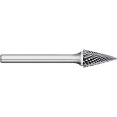 Titan USA - Burrs; Head Shape: Cone ; Industry Specification: SM-42L3 ; Tooth Style: Double Cut ; Cutting Diameter (Inch): 1/8 ; Cutting Diameter (Decimal Inch): 0.1250 ; Shank Diameter (Inch): 1/8 - Exact Industrial Supply