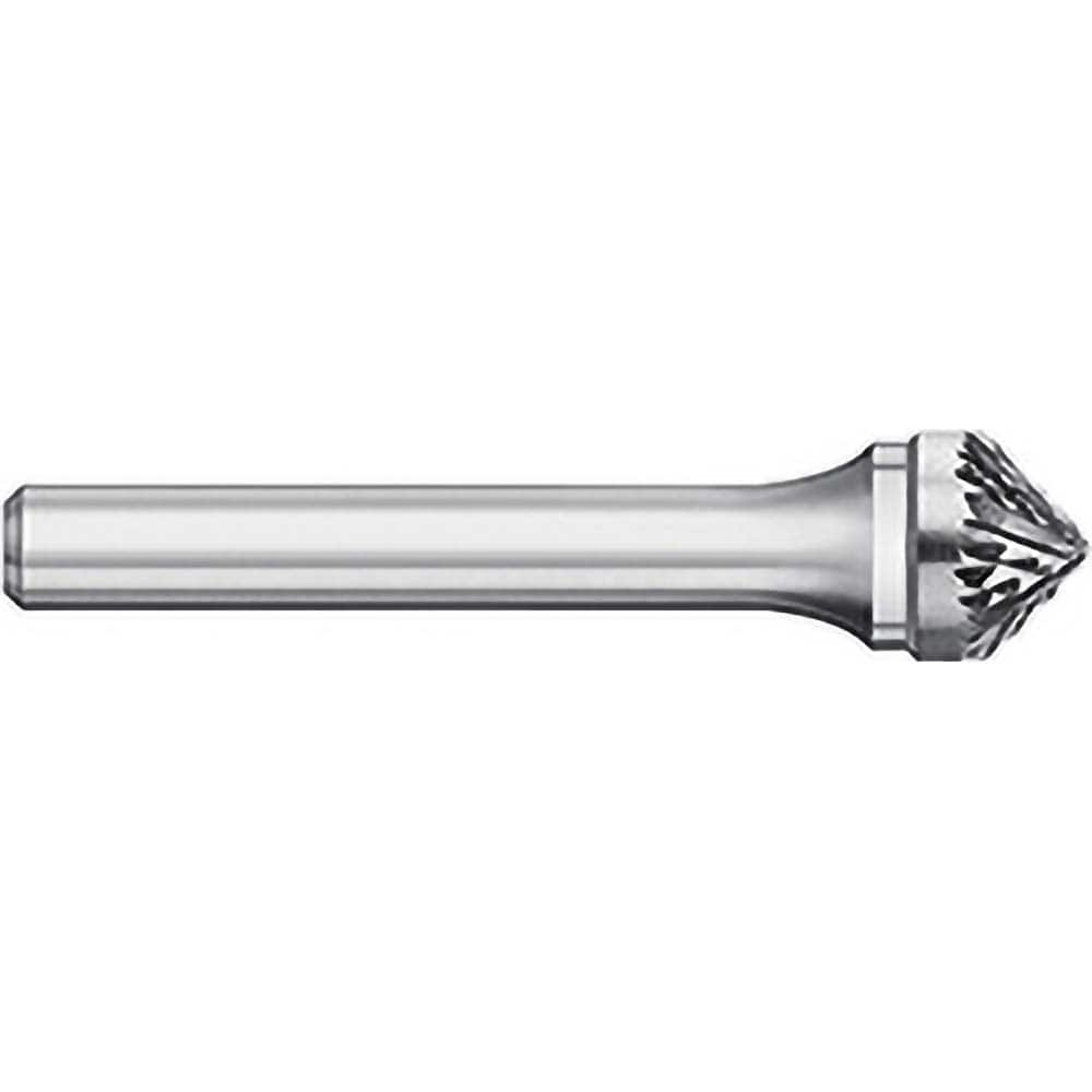 Titan USA - Burrs; Head Shape: Taper ; Industry Specification: SK-3 ; Tooth Style: Double Cut ; Cutting Diameter (Inch): 3/8 ; Cutting Diameter (Decimal Inch): 0.3750 ; Shank Diameter (Inch): 1/4 - Exact Industrial Supply