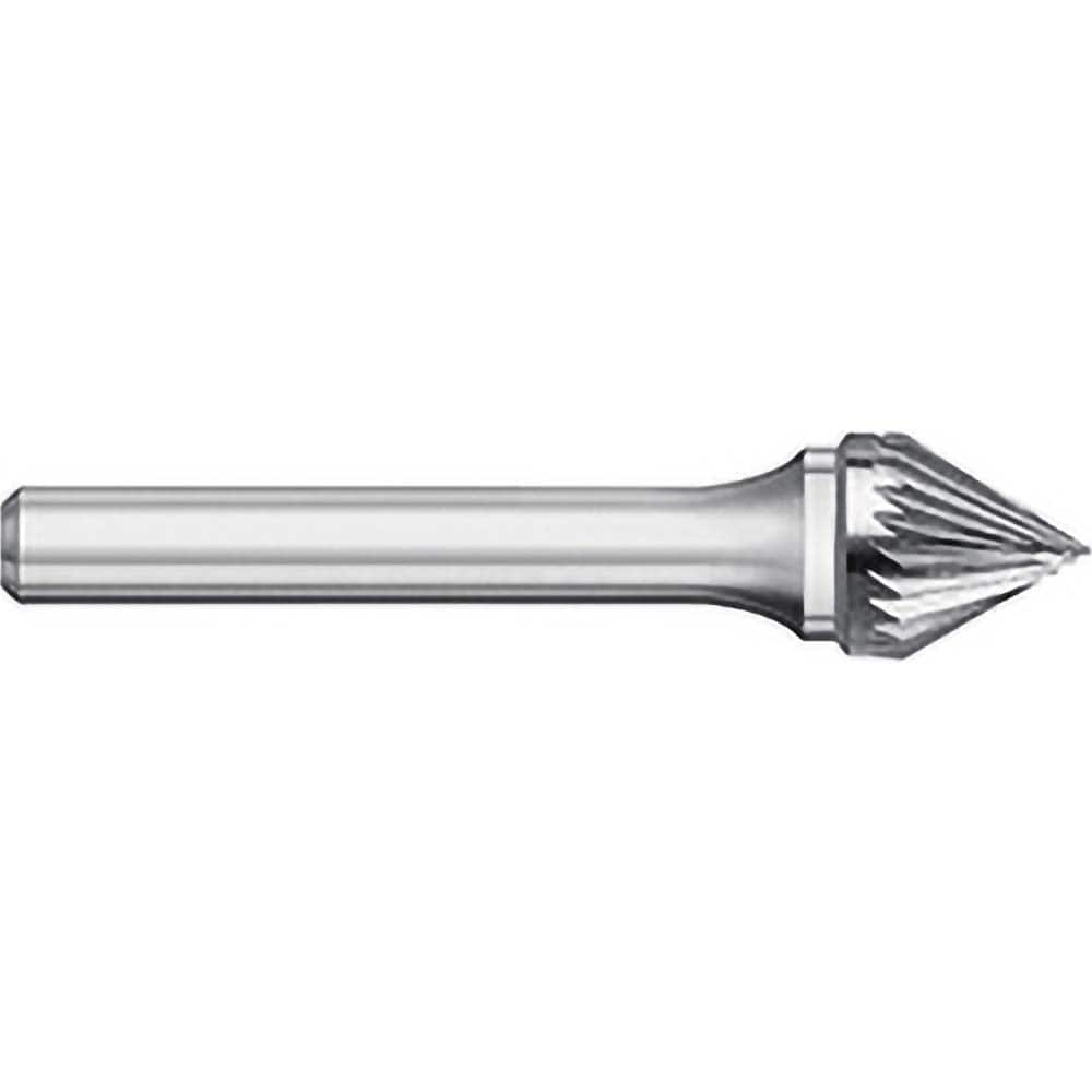 Titan USA - Burrs; Head Shape: Taper ; Industry Specification: SJ-7 ; Tooth Style: Single Cut ; Cutting Diameter (Inch): 3/4 ; Cutting Diameter (Decimal Inch): 0.7500 ; Shank Diameter (Inch): 1/4 - Exact Industrial Supply