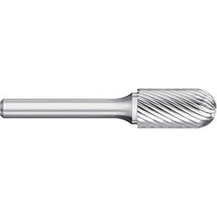 Titan USA - Burrs; Head Shape: Cylinder Ball End ; Industry Specification: SC-12 ; Tooth Style: Single Cut ; Cutting Diameter (Inch): 1/8 ; Cutting Diameter (Decimal Inch): 0.1250 ; Shank Diameter (Inch): 1/4 - Exact Industrial Supply