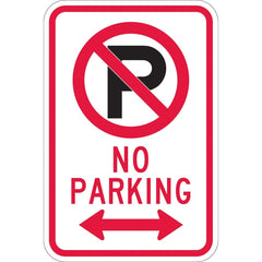 Lyle Signs - Traffic & Parking Signs; MessageType: No Parking & Tow Away Signs ; Message or Graphic: Message & Graphic ; Legend: No Parking (Double Arrow) ; Graphic Type: Double Arrow; No Parking Symbol ; Reflectivity: Reflective; Engineer Grade ; Materi - Exact Industrial Supply