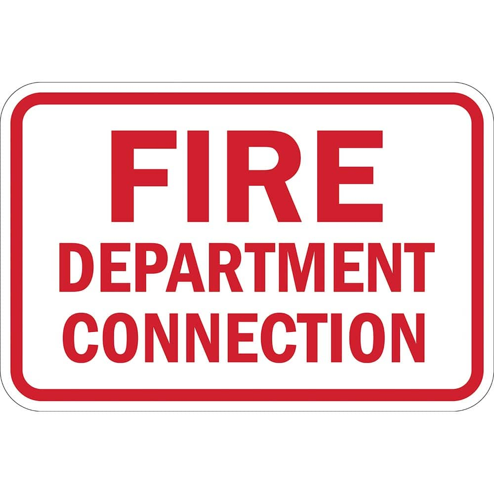 Lyle Signs - Fire & Exit Signs; Type: Fire Department Connection Sign ; Legend: Fire Department Connection ; Message or Graphic: Message Only ; Material: Reflective Aluminum ; Language: English ; Viewing Points: Single-View - Exact Industrial Supply