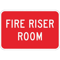 Lyle Signs - Fire & Exit Signs; Type: Fire Riser Sign ; Legend: Fire Riser ; Message or Graphic: Message Only ; Material: Reflective Aluminum ; Language: English ; Viewing Points: Single-View - Exact Industrial Supply