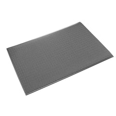 Anti-Fatigue Mat: 75' Length, 4' Wide, 9/16″ Thick, Polyvinylchloride & Vinyl Pebbled, Gray, Dry