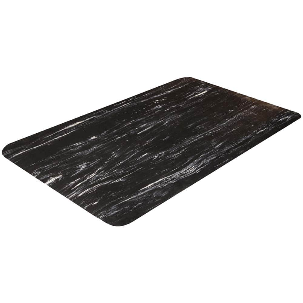 Anti-Fatigue Mat: 60' Length, 2' Wide, 5/8″ Thick, Vinyl Smooth, Black, Dry