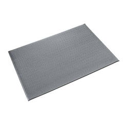 Anti-Fatigue Mat: 60' Length, 3' Wide, 1/2″ Thick, Polyvinylchloride Pebbled & Smooth, Gray, Dry