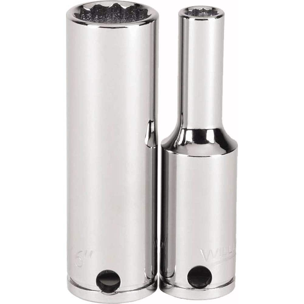 Williams - Hand Sockets; Drive Size (Inch): 3/8 ; Size (Inch): 7/16 ; Type: Deep Socket ; Tool Type: Tethered Hand Socket ; Number of Points: 12 ; Finish/Coating: Chrome - Exact Industrial Supply