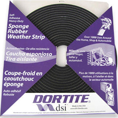 DSI - Weatherstripping; Type: Open Cell Sponge Rubber Tape w/PSA ; Length (Decimal Inch): 600 ; Width (Inch): 1 ; Door Thickness: 7/16 (Inch); Material: Natural Open Cell Rubber w/PSA - Exact Industrial Supply