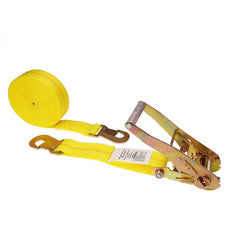 US Cargo Control - Slings & Tiedowns (Load-Rated); Type: Ratchet Tie Down ; Length (Feet): 30 ; Basket Capacity (Lb.): 2000 ; Material: Polyester ; Color: Yellow - Exact Industrial Supply