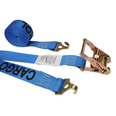 US Cargo Control - Slings & Tiedowns (Load-Rated); Type: Ratchet Tie Down ; Length (Feet): 20 ; Basket Capacity (Lb.): 733 ; Material: Polyester ; Color: Blue - Exact Industrial Supply