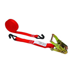 US Cargo Control - Slings & Tiedowns (Load-Rated); Type: Ratchet Tie Down ; Length (Feet): 6 ; Basket Capacity (Lb.): 1100 ; Material: Polyester ; Color: Red - Exact Industrial Supply