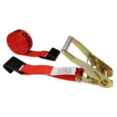 US Cargo Control - Slings & Tiedowns (Load-Rated); Type: Ratchet Tie Down ; Length (Feet): 12 ; Basket Capacity (Lb.): 3333 ; Material: Polyester ; Color: Red - Exact Industrial Supply