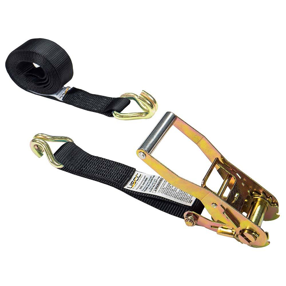 US Cargo Control - Slings & Tiedowns (Load-Rated); Type: Ratchet Tie Down ; Length (Feet): 18 ; Basket Capacity (Lb.): 3333 ; Material: Polyester ; Color: Black - Exact Industrial Supply