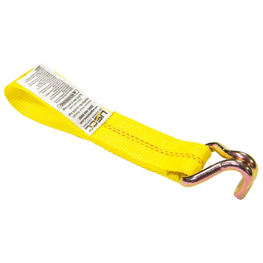 US Cargo Control - Slings & Tiedowns (Load-Rated); Type: Ratchet Tie Down ; Length (Feet): 11 ; Basket Capacity (Lb.): 3333 ; Material: Polyester ; Color: Yellow - Exact Industrial Supply