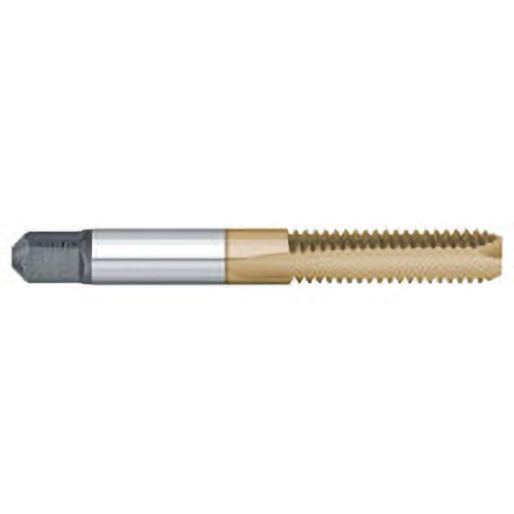 Titan USA - Spiral Point Taps; Thread Size (Inch): 1/4-28 ; Number of Flutes: 2 ; Chamfer: Bottoming ; Class of Fit: 2B/3B ; Thread Limit: H3 ; Finish/Coating: TiN - Exact Industrial Supply