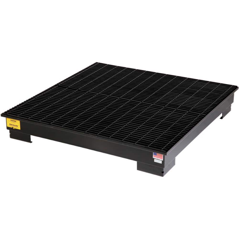 Spill Pallets, Platforms, Sumps & Basins; Product Type: Spill Pallet; Sump Capacity (Gal.): 66.00; Maximum Load Capacity: 5000.00; Material: Steel; Height (Decimal Inch): 8.750000; Drain Included: Yes; Storage Direction: Vertical; Forkliftable: Yes; Numbe