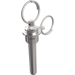 Ball Grip Quick-Release Pin: Ring Handle, 1/4″ Pin Dia, 2″ Usable Length 3.94″ OAL, 17-4 Stainless Steel, Stainless Steel Handle