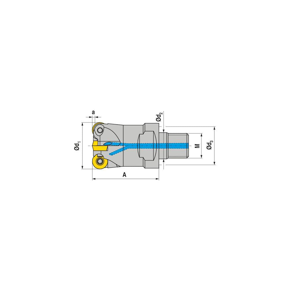 Indexable Ball Nose End Mills; Milling Diameter: 42.00 mm; Maximum Depth Of Cut: 1.50 mm; Maximum Ramping Angle: 0.0; Shank Diameter: 42.00 mm; Shank Type: Modular; Compatible Insert Style: RDEX; RDHX; Compatible Insert Size Code: RD.X 0702..; Toolholder