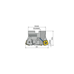 Indexable High-Feed Face Mills; Minimum Cutting Diameter: 3.0000 in; Maximum Cutting Diameter: 3.5130 in; Maximum Depth Of Cut: 0.1020 in; Arbor Hole Diameter (mm): 1.00; Compatible Insert Size Code: SOHU 1204..; Maximum Ramping Angle: 1.0; Series: A271-1