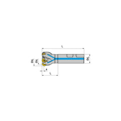 Indexable Chamfer & Angle End Mills; Minimum Cutting Diameter (mm): 6.00; Maximum Cutting Diameter (mm): 14.40; Lead Angle: 45; Maximum Depth of Cut (mm): 4.00; Compatible Insert Size Code: SD.. 0903..; Shank Type: Weldon Flat; Shank Diameter (Inch): 16;