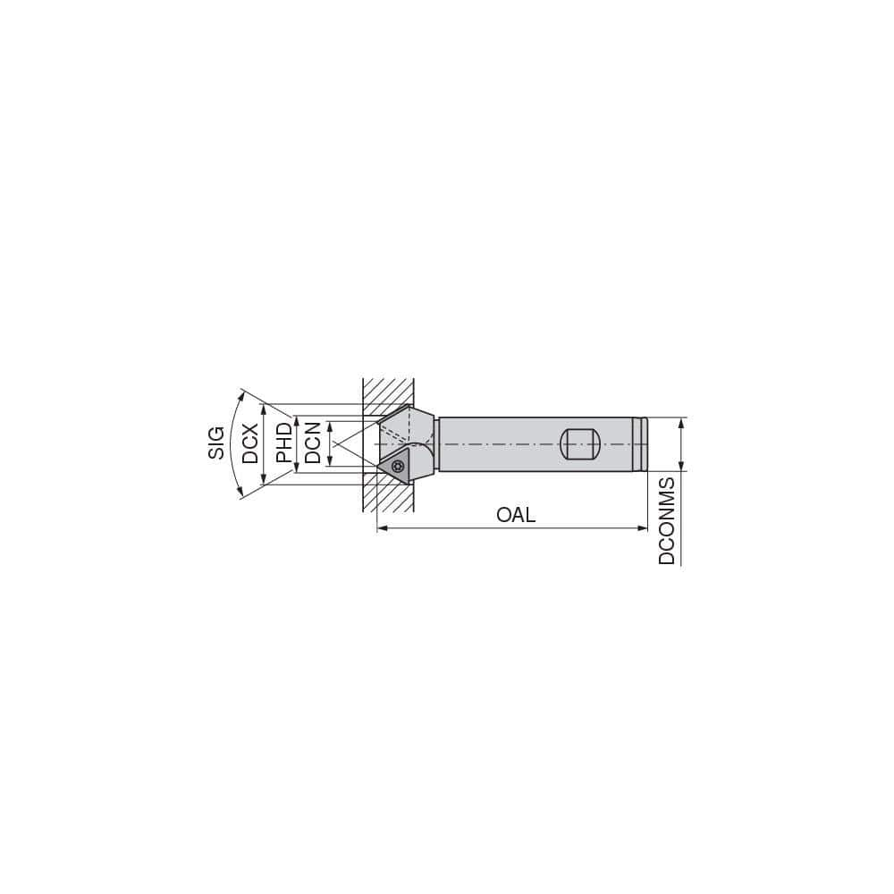 Indexable Countersinks; Included Angle: 90.00; Maximum Cutting Diameter (Decimal Inch): 0.7480 in; Maximum Cutting Diameter (mm): 0.7480 in; Minimum Cutting Diameter (Decimal Inch): 0.2760 in; Maximum Depth Of Cut: 0.1870 in; Shank Diameter (Inch): 0.6250