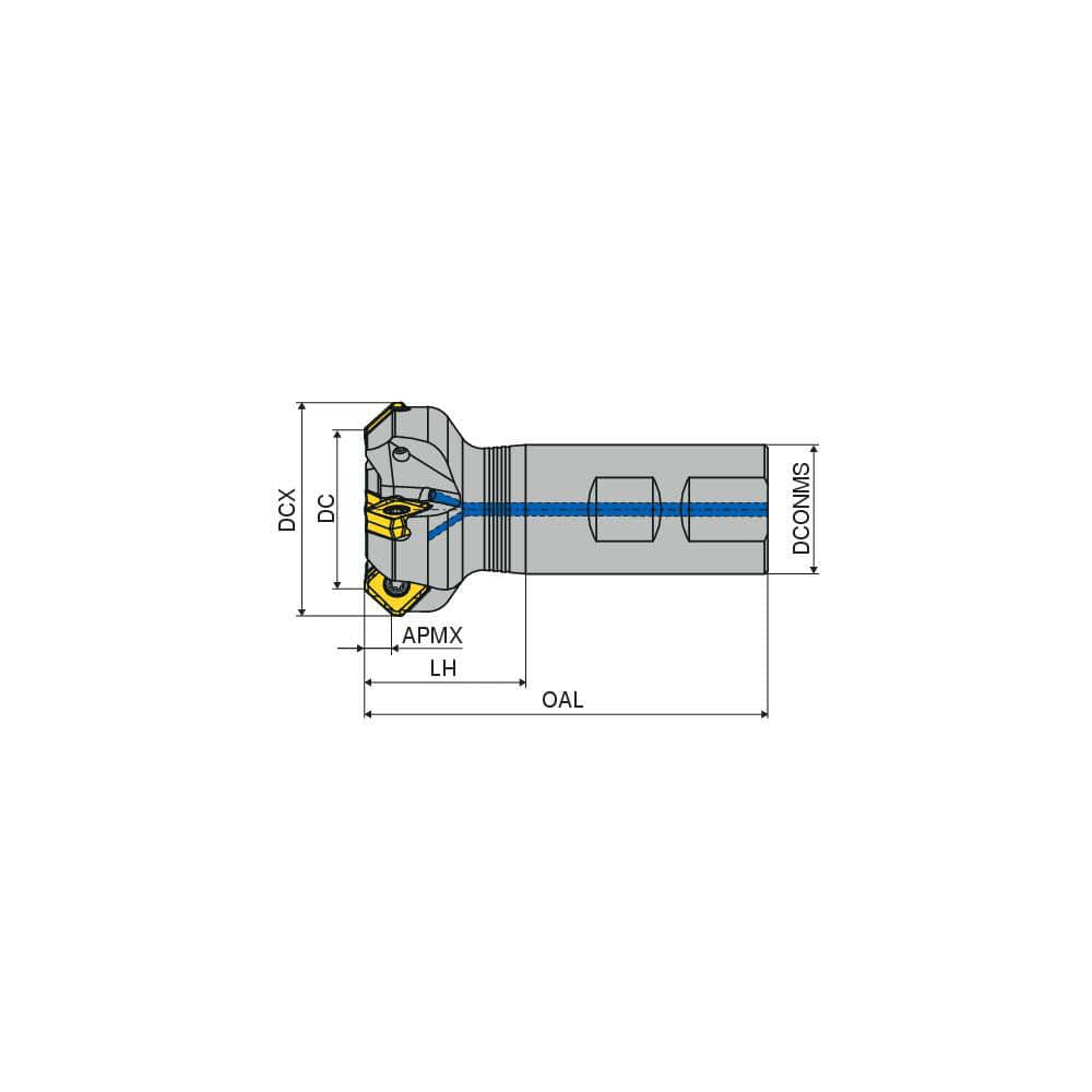 Indexable Chamfer & Angle End Mills; Minimum Cutting Diameter (Inch): 1-1/2; Minimum Cutting Diameter (Decimal Inch): 1.5000; Maximum Cutting Diameter (Decimal Inch): 2.0130; Lead Angle: 45; Maximum Depth of Cut (Decimal Inch): 0.2670; Compatible Insert S