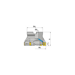 Indexable Square-Shoulder Face Mill:  A491.40.R.03-12,  16.0000″ Arbor Hole Dia, Uses  3,  SNHU 1204 Inserts,  Through Coolant,  Series  A491-12