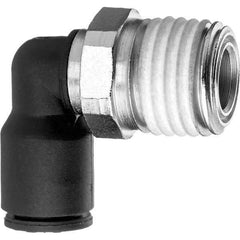 Value Collection - 4mm OD, NPT Male, Nylon Push-to-Connect Male Elbow - 150 Max psi, Black - All Tool & Supply