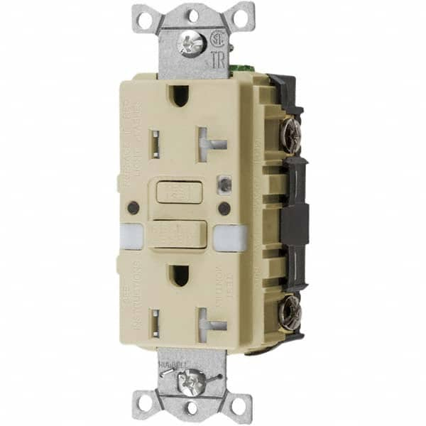 Hubbell Wiring Device-Kellems - GFCI Receptacles Grade: Commercial Color: Ivory - All Tool & Supply