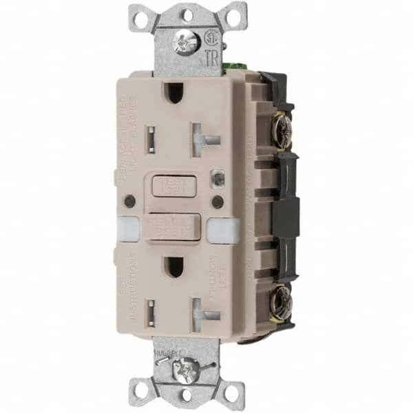 Hubbell Wiring Device-Kellems - GFCI Receptacles Grade: Commercial Color: Light Almond - All Tool & Supply