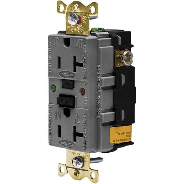 Hubbell Wiring Device-Kellems - GFCI Receptacles Grade: Industrial Color: Gray - All Tool & Supply