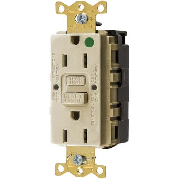 Hubbell Wiring Device-Kellems - GFCI Receptacles Grade: Hospital Color: Ivory - All Tool & Supply