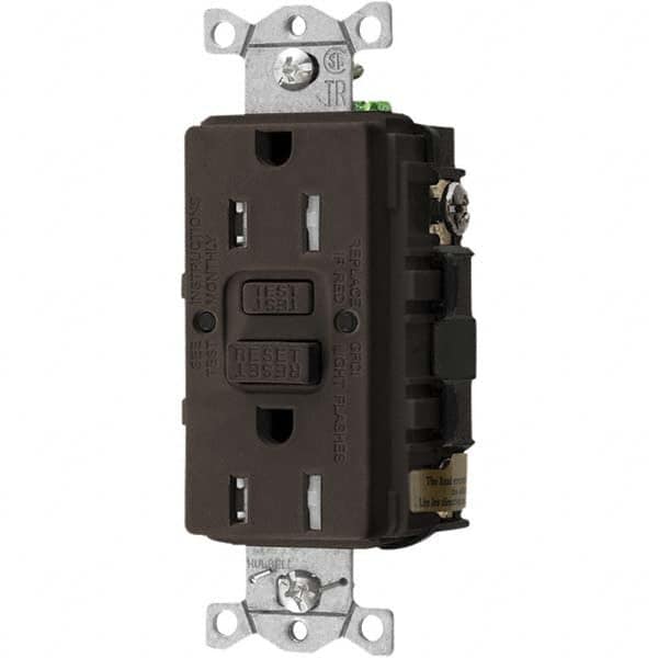 Hubbell Wiring Device-Kellems - GFCI Receptacles Grade: Commercial Color: Brown - All Tool & Supply