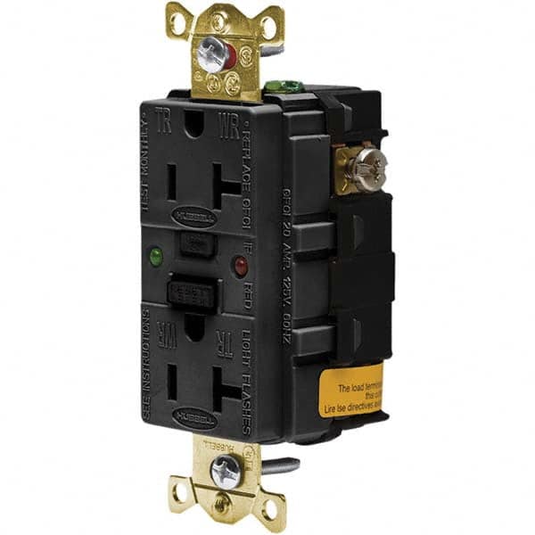 Hubbell Wiring Device-Kellems - GFCI Receptacles Grade: Industrial Color: Black - All Tool & Supply