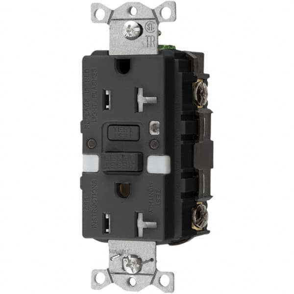 Hubbell Wiring Device-Kellems - GFCI Receptacles Grade: Commercial Color: Black - All Tool & Supply