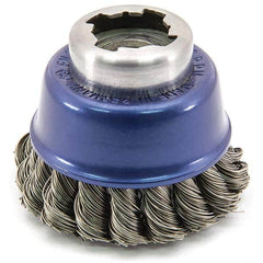 Osborn - 2-1/2" Diam 5/8-11 Threaded Arbor Steel Fill Cup Brush - Exact Industrial Supply