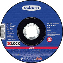 Osborn - 5 x 0.045, 7/8" Hole 60 Grit Aluminum Oxide Cutoff Wheel - All Tool & Supply