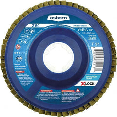 Osborn - 4-1/2" 60 Grit 5/8-11 Center Hole Type 27 Zirconia Alumina Flap Disc - All Tool & Supply