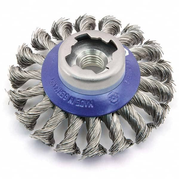 Osborn - 4-1/2" OD, 5/8-11 Arbor Hole, Knotted Steel Wheel Brush - All Tool & Supply